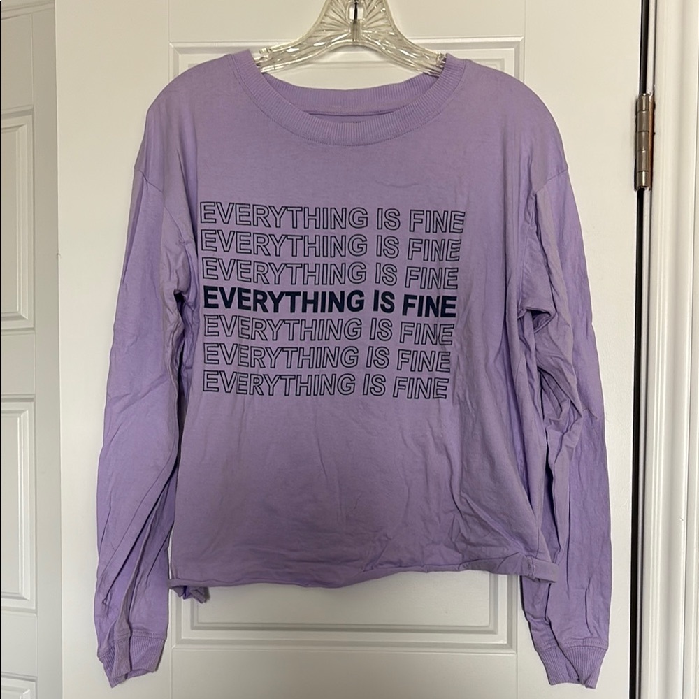 Southern Spirit Purple Graphic Long Sleeve Shirt Size Medium 100% Cotton